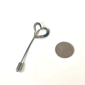 vintage 1980s Callini silver open heart ❤️ pin brooch